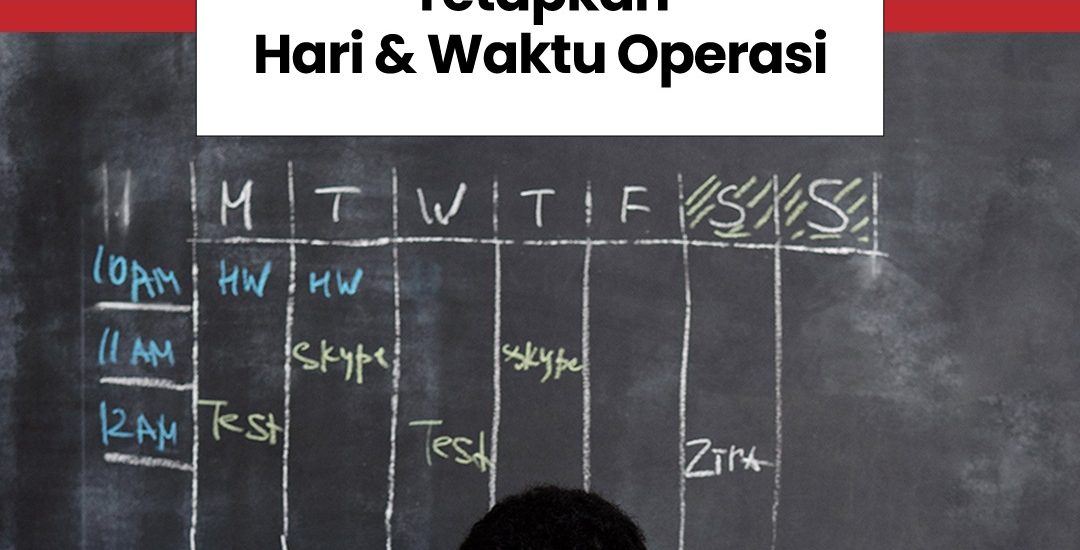 tetapkan hari waktu operasi